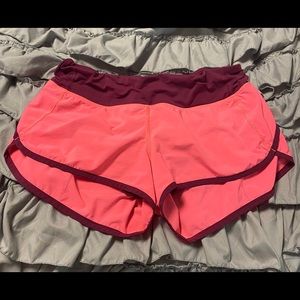 Pink Lululemon Shorts Speed it Up 2.5